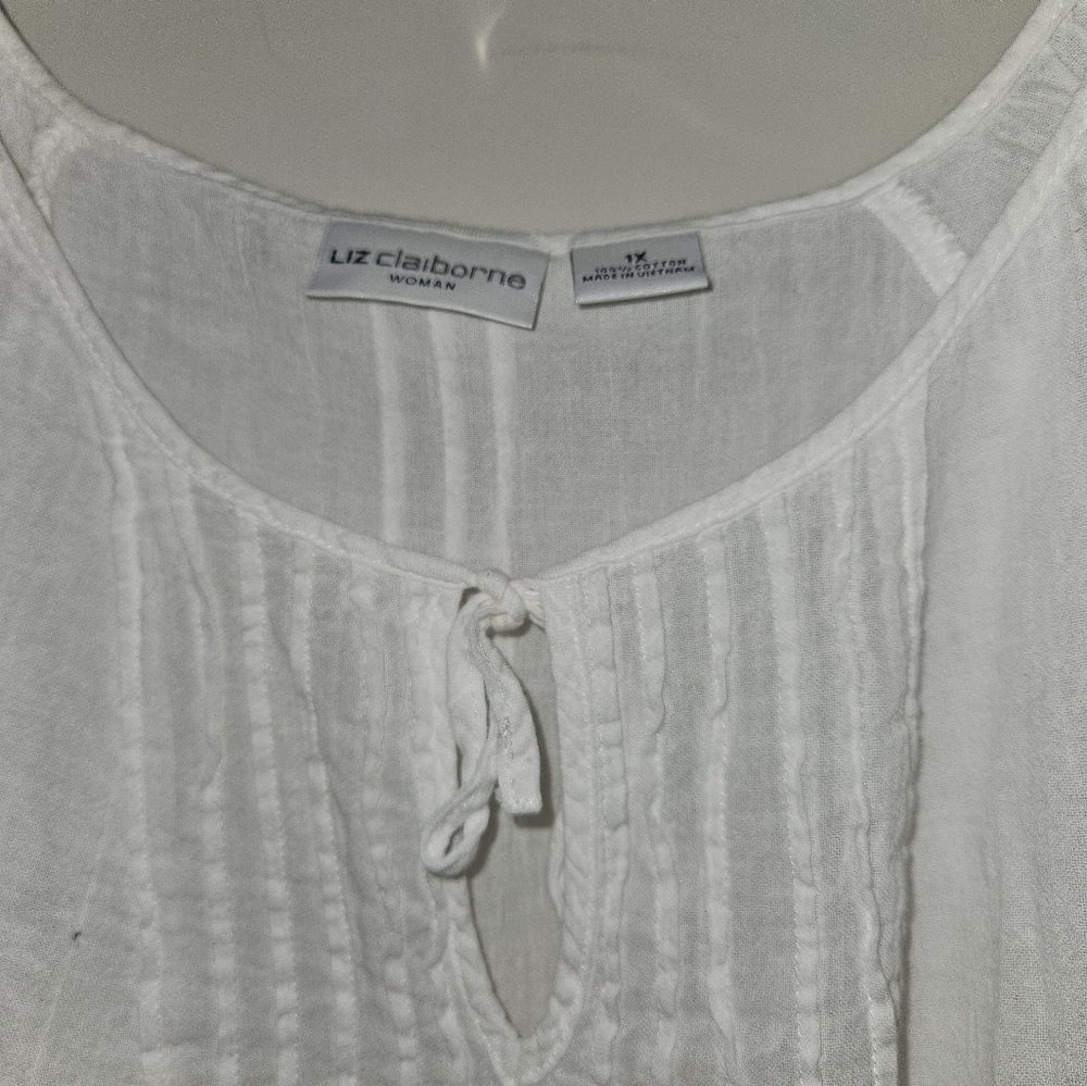 1X Liz Claiborne peasant top - Picture 2 of 3